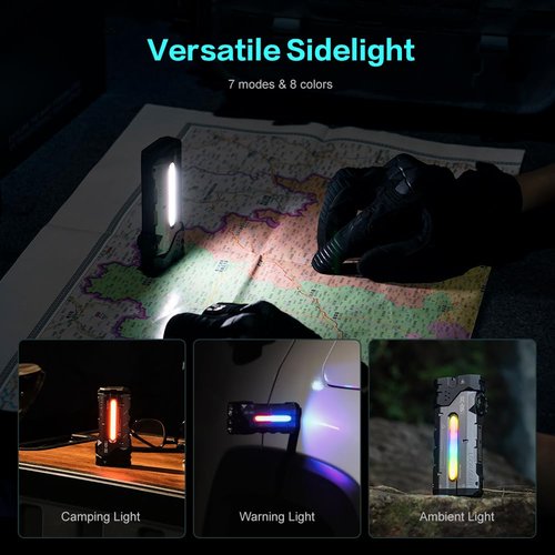 LOOP GEAR 4360 Lumens Flat Flashlight SK05 Pro(5700K) with 8000mAh Power Bank, Portable Rechargeable EDC Flashlight with Floodlight, Spotlight & Sidelight Idea for Outdoors Hiking Emergency