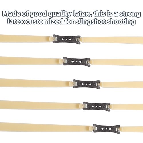 Gosknor 5pcs Flat Catapult Bands, 2mm Thickened High Elasticity Replacement Rubber Bands Heavy Duty Wrist Rocket Bungee Hunting Parts for Outdoor Activities