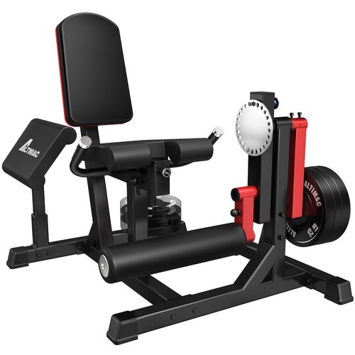 Leg Extension and Curl Machine, Lower Body Special Leg Machine, Seated Leg Extension and Bicep Curl Machine for Home Gym, Adjustable Seat & Backrest and Elbow Cushion (Black&Red)
