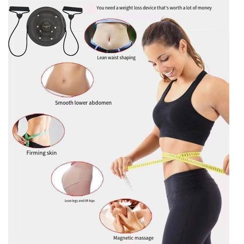 Waist Twister Machine for Women - Ab Workout Equipment with Resistance Bands, Core Training Twist Board for Slim Waist & Toning Abs, 350 lbs Weight Capacity ,Non-Slip (Black)