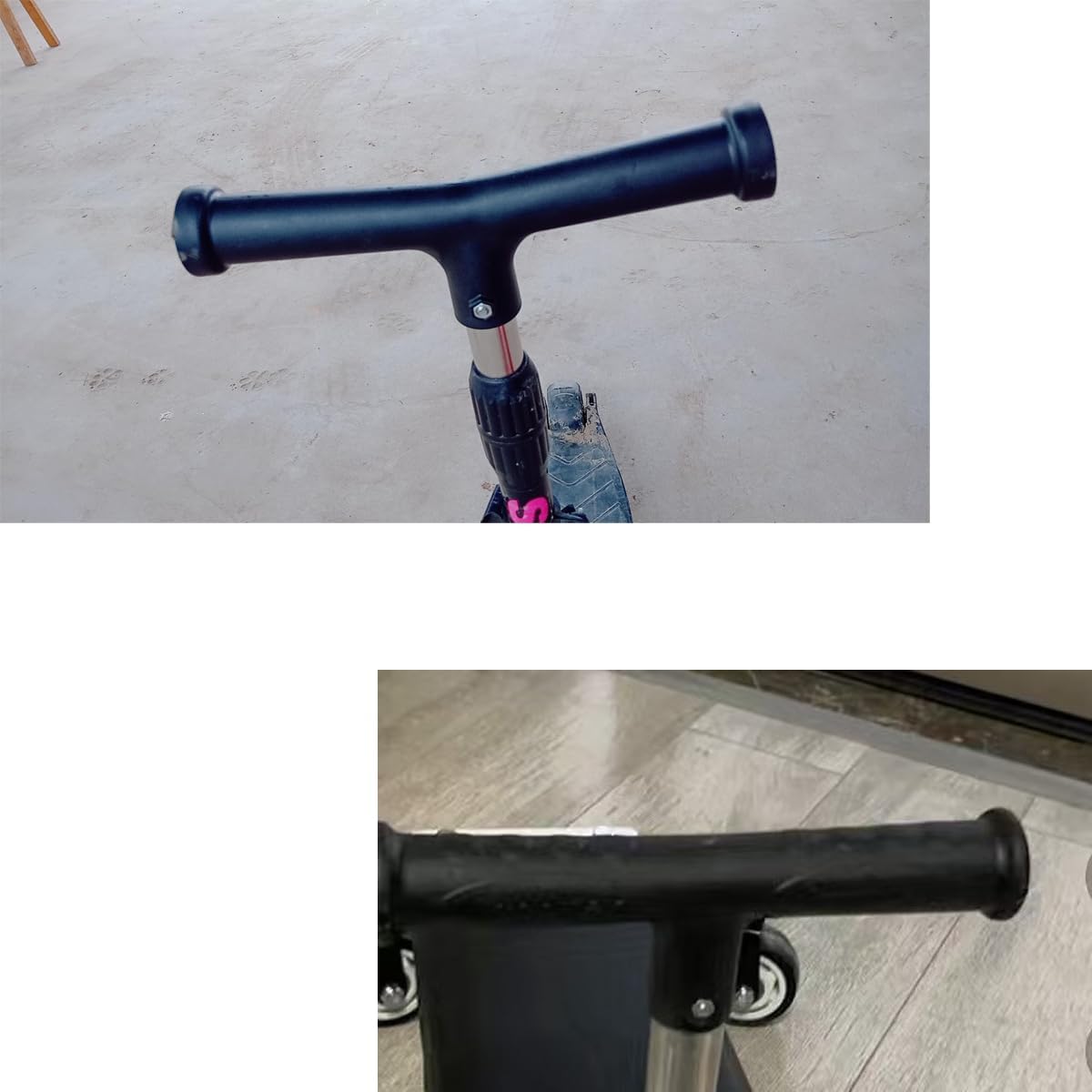 2 Pack Kids Kick Scooter Handlebar Replacement Handle Bar Parts for Kids Scooter Adjustable Height Handlebars 3 Wheel Folding Scooters Removable Seat 1 Inch Tube Front Rear Screw Type