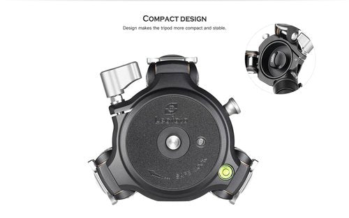 Leofoto LM-364 CX Carbon Fiber Tripod with 75mm Bowl & LH-55 LR Ball Head, 66 lbs Capacity, Twist Lock, CNC Aluminum (LM-364CX-LH-55LR)