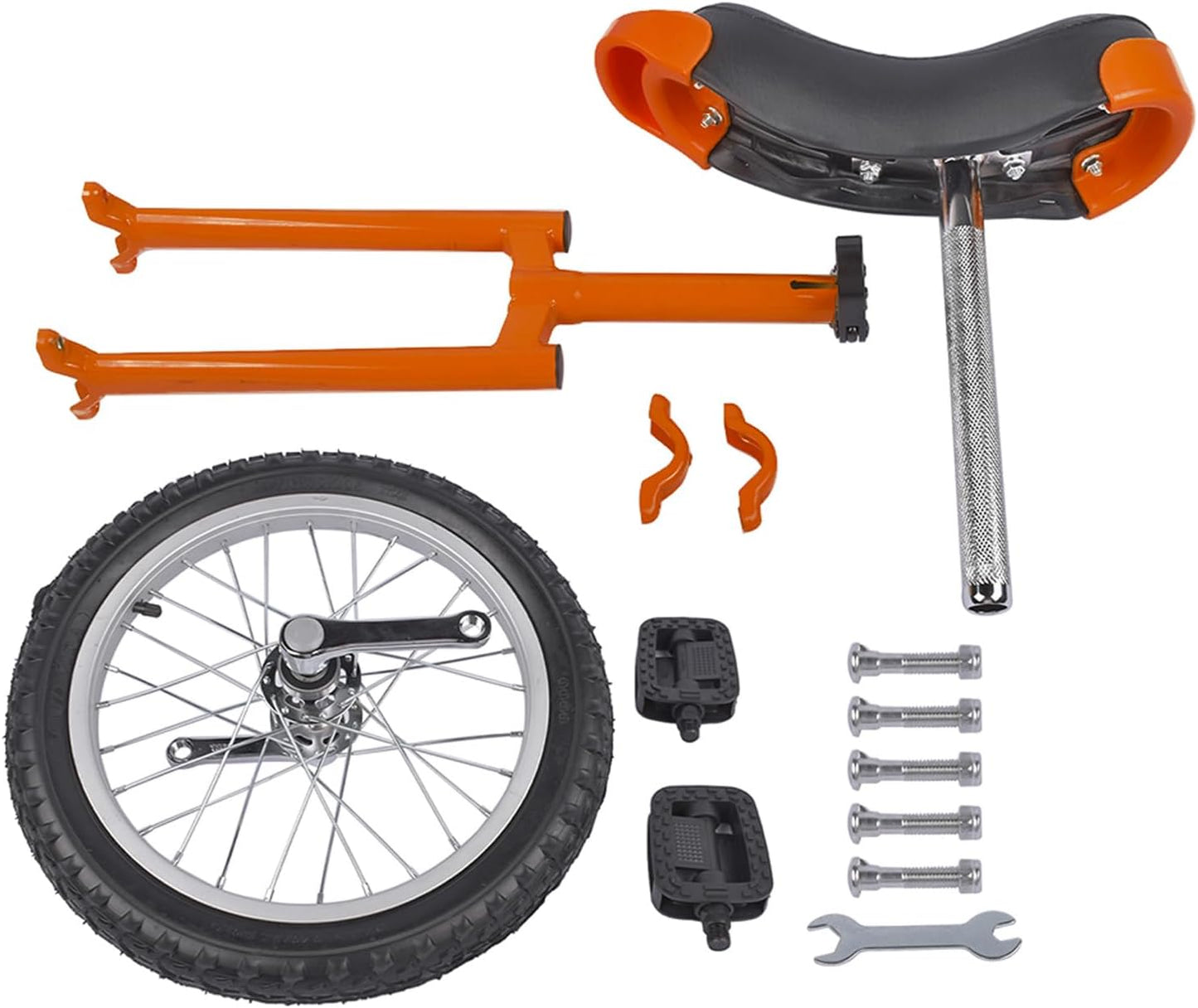 16 Inch Wheel Unicycle Balance Fitness Exercise Adult Kids Outdoor Sports Training Cycling Unicycle with Steel Rim,Mountain Tire Cycling Sports Exercise with Adjustable Seat(Silver)
