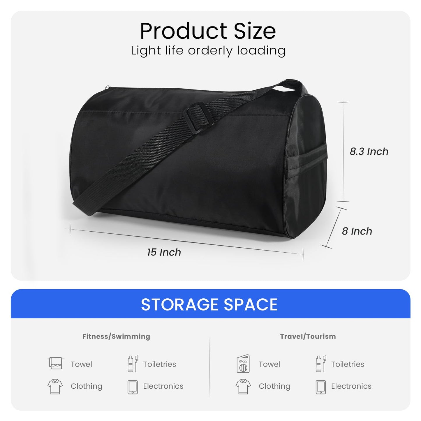 C&F BOGMOST Small Gym Bag for Women & Men,Small Lightweight Duffel Bag Carry On Bags Mini Duffel Travel Bag Waterproof Sports Bags for Workout/Sport/Travel, Deep Purple