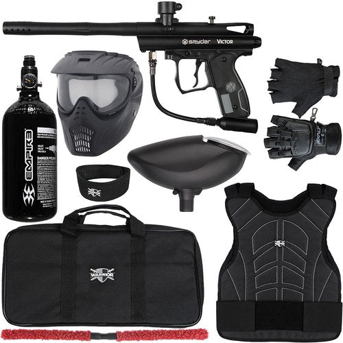 Action Village Kingman Spyder Victor Protector Paintball Gun Package Kit Protector 1 (Diamond Black, Glove Size - Large/X-Large)