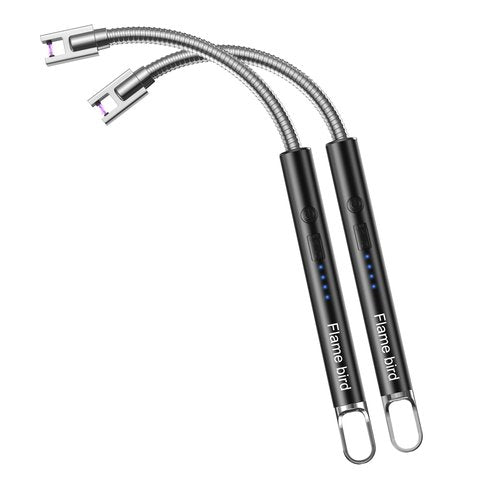 Flame bird 2 Pack Electric Candle Lighter Flameless Arc Windproof Flexible Long Neck USB Rechargeable Lighter for BBQ Grill Fireworks Camping.