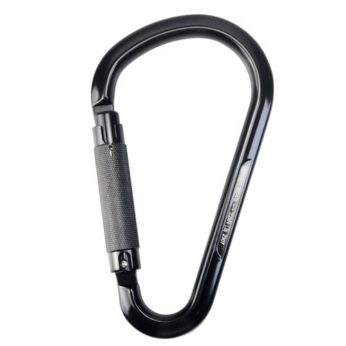 SEPEAK CE 22kN Large Alumn Auto Twist Locking Ladder Hook Carabiner, Professional Heavy Duty Lightweight Clip for Outdoor Tower Climbing, Aerial Work, Rescue, Fall Protection D Ring, Huge Opening Gate