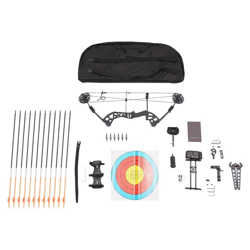 Compound Bow Kit, 30-60 Lbs Draw Weight Adjustable Archery Hunting Bow, Compound Bow Arrow Set with 12 Arrows, Archery Accessories Tool Kit for Outdoor Competition, Sports Game Practice