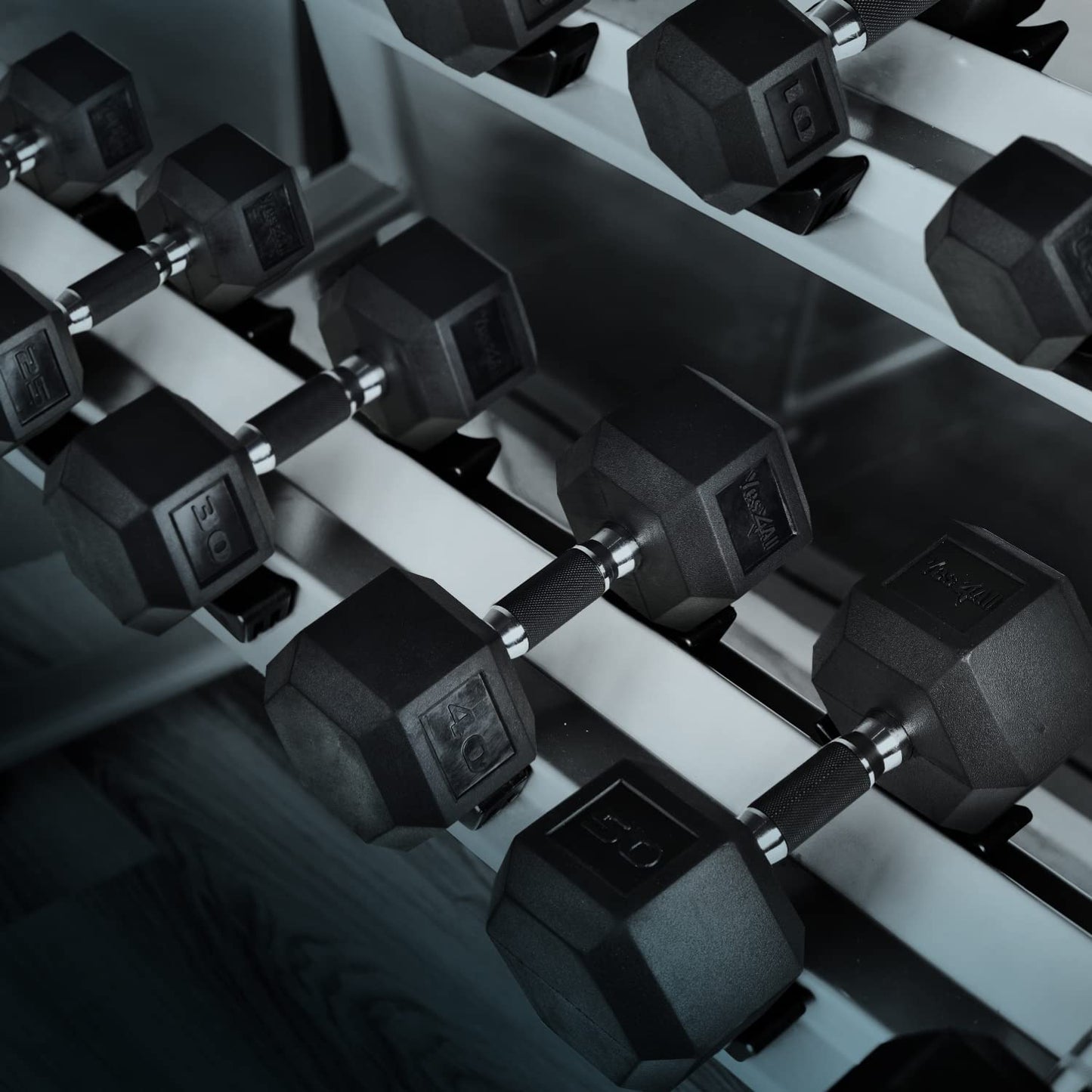 Yes4All Hex Dumbbell Rubber Grip - Premium heavy weight Dumbbell - 1C. 15 Pounds