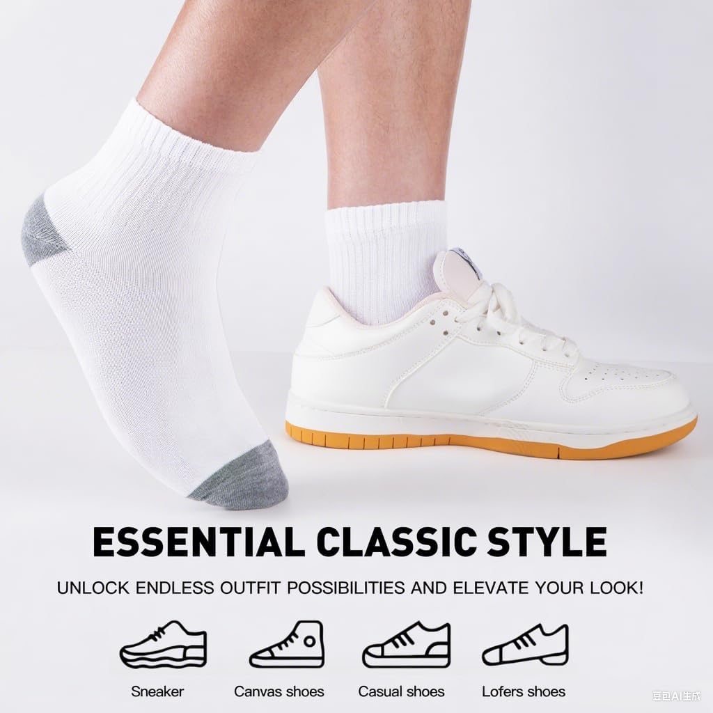 20 Pack 3 Styles Men's/Women's Mini Crew Ankle Socks Quarter Bulk - Breathable Thin Athletic Socks, Fits Shoe Size 8-11