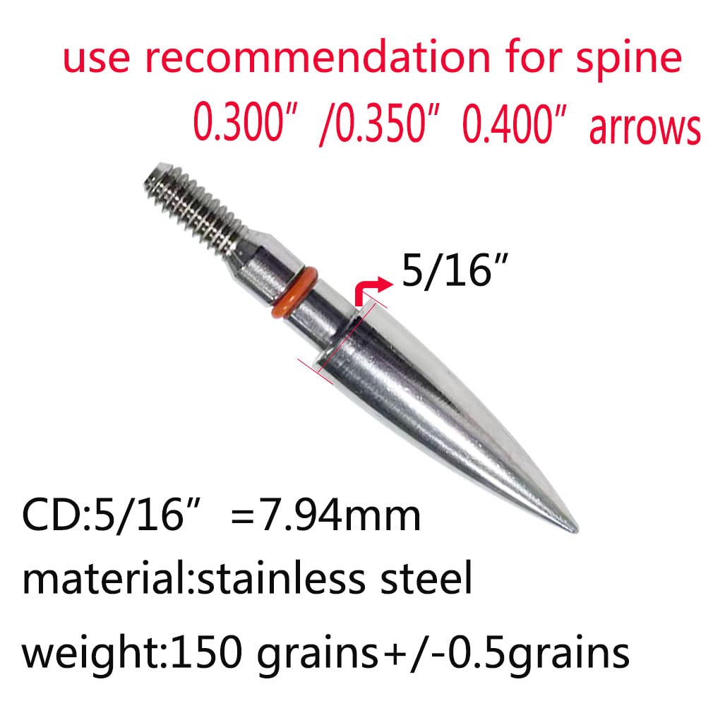 Field Points arrowheads 125 Grains Archery Field Points, 5/16" Stainless Steel Screw in Archery Field Tips and Broadheads (1 Dozen 12 PCS)
