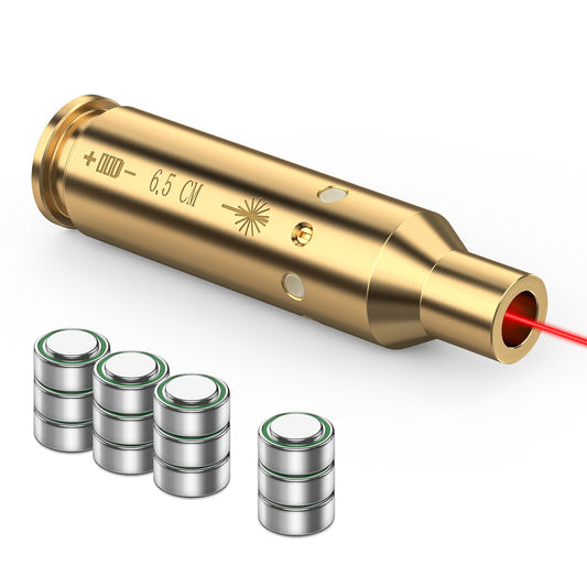EZshoot 6.5 Laser Bore Sight Red Laser for 6.5 CM Bore Sight Rem Gauge Laser Boresighter with 4 Sets of Batteries