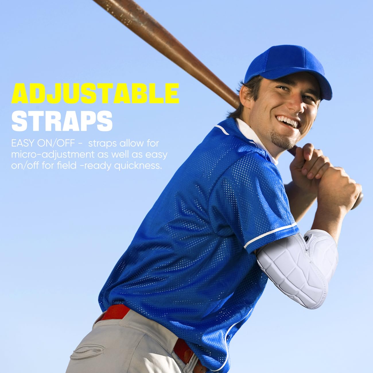 Rawxy Hitters Baseball Softball Batters Elbow Guard (White, Adult-L/XL)