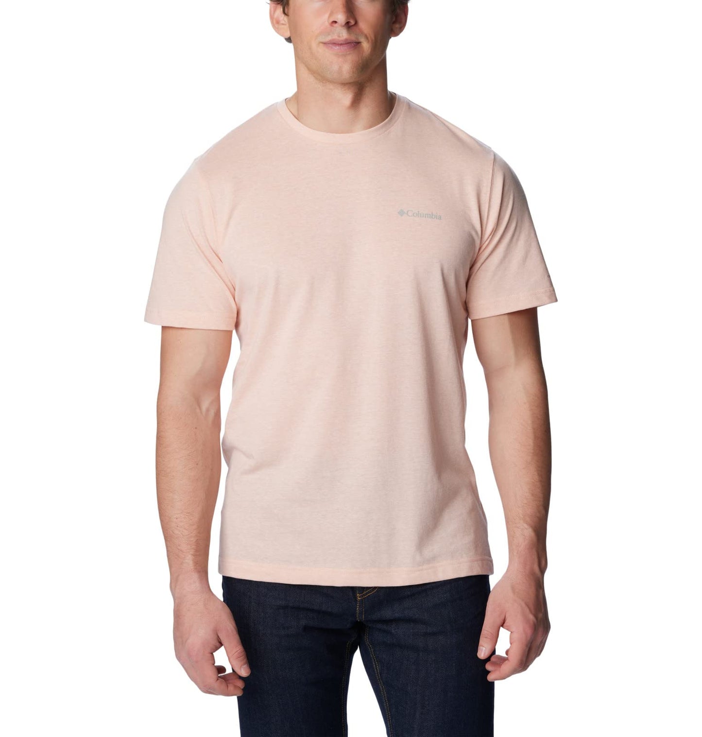 Columbia Men's Thistletown Hills Short Sleeve, Peach Blossom Heather, 3X Big