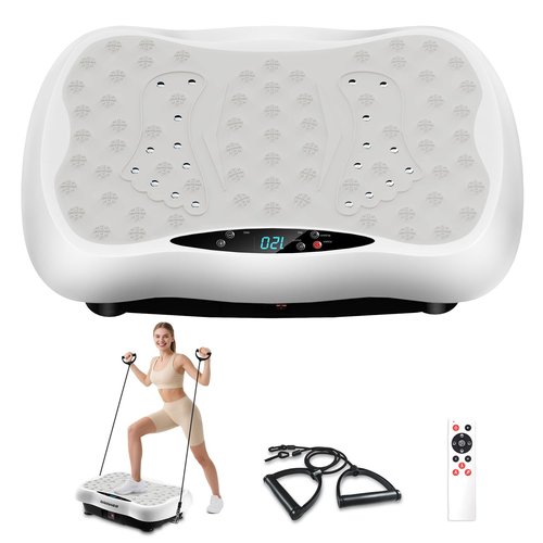 Damkee Vibration Plate Exercise Machine, Vibrating Equipment for Weight Loss and Lymphatic Drainage Massager, 3D Waver Exerciser for Fitness, Full Body Workout Shake Board with 120 Adjustable speeds