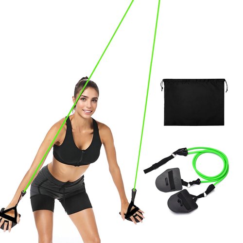 Swimming Resistance Band Set with Paddles，Swim Training Equipment，Swimming Arm Strength Trainer，1.2m Stretch Cord，Floating Arm Trainer Training Equipment