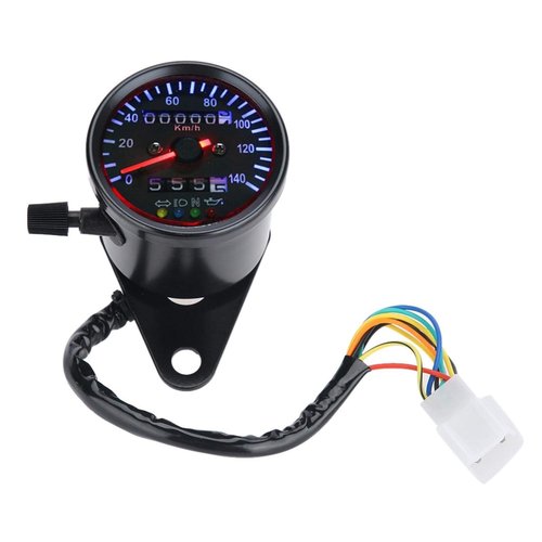 KIMISS LED Backlight 12 V Motorcycle Dual Odometer Speedometer Gauge Kit Cafe Racer + Odometer Gauge Universal Motorcycle Odometer LED Odometer Gauge Motorcycle Odometer Gauge LED Ba