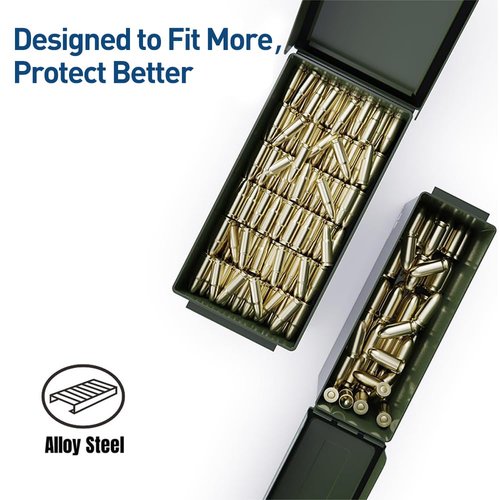 30+50 Ammo Can Waterproof Metal –Army Green Ammo Box Steel –for Shotgun Rifle Nerf Ammunition Suit 2pcs for Men,Gift Boxes for Dad Husband