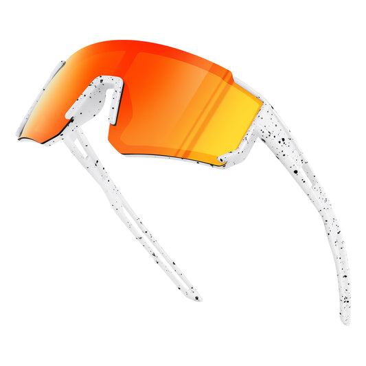 Fanshen Kids Baseball Sunglasses for Boys Girls Ages 3-12, Sports Polarized Youth Baseball Softball Sunglasses UV Protection (White/Red)