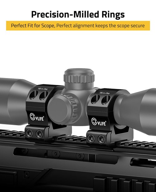 CVLIFE 1 inch Scope Rings Medium Profile Precision Mount - Compatible with Picatinny Rails - 20mm See Through Rifle Scope Mount - 2 Pieces