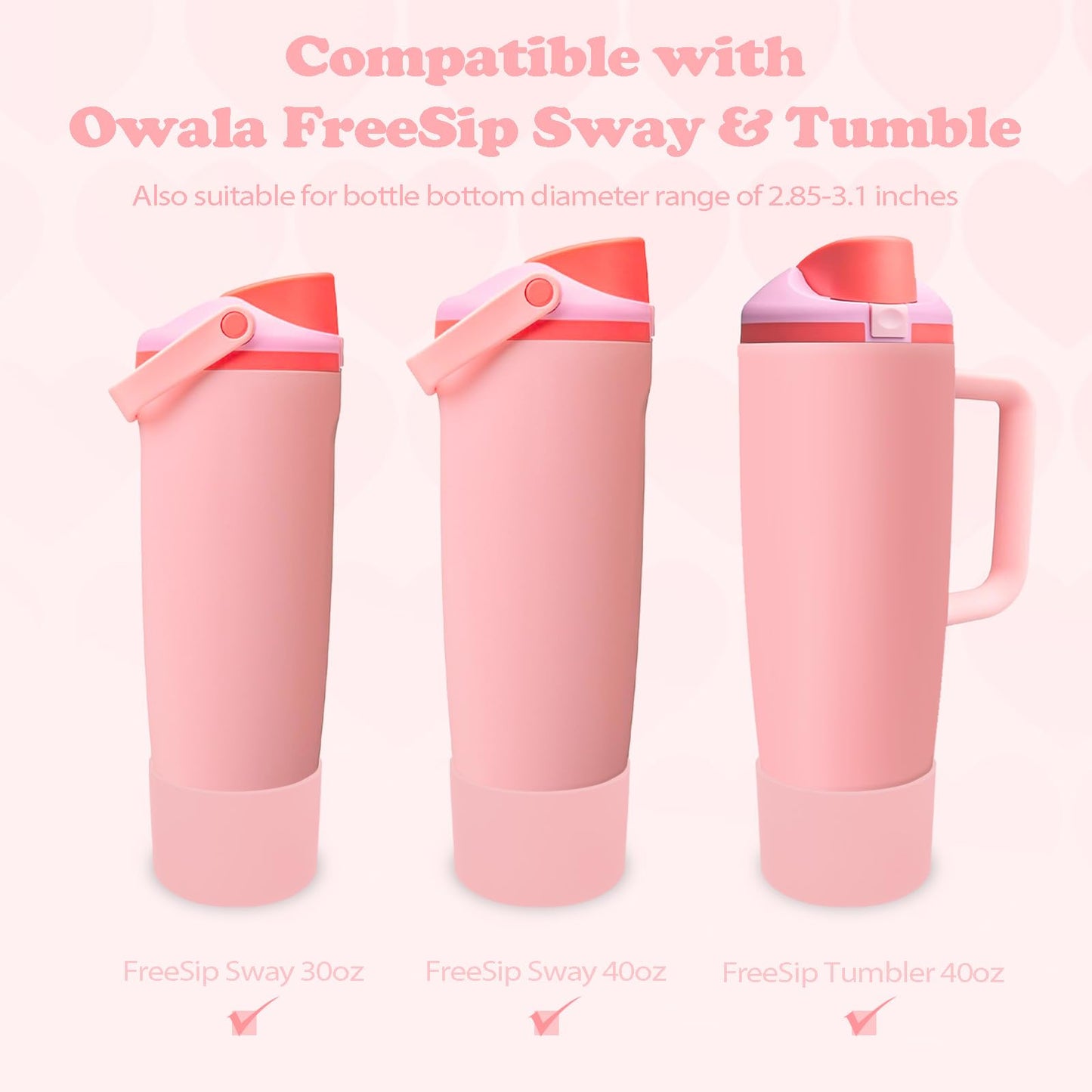 Kaitiaki Silicone Boot for Owala 30oz & 40oz FreeSip Sway Bottles & Tumblers - Non-Slip, Scratch-Resistant, Stability Enhancer, Available in 12 Colors (Angel Food Cake)