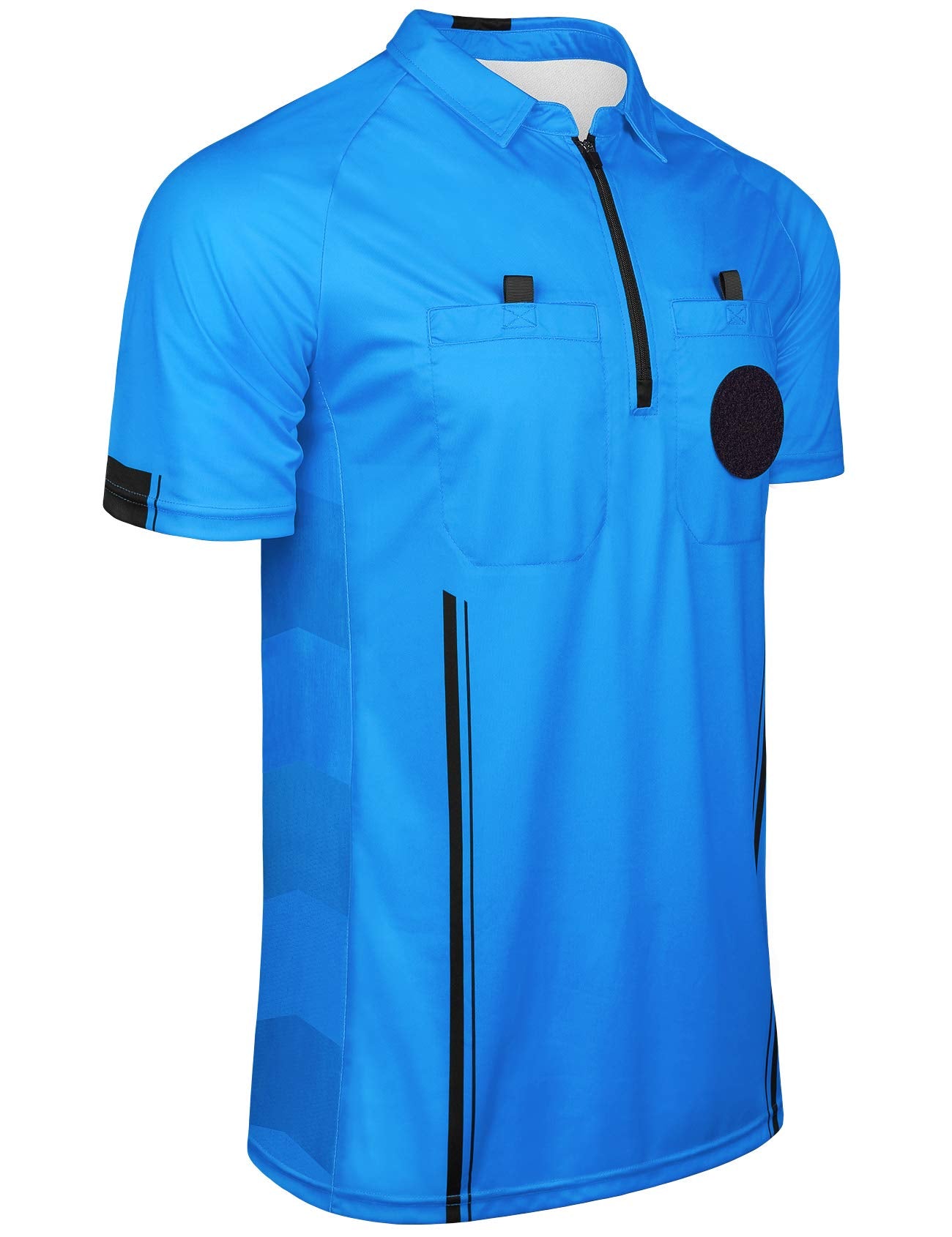 FitsT4 Sports Pro Soccer Referee Jersey Short Sleeve Ref Shirts Blue Large