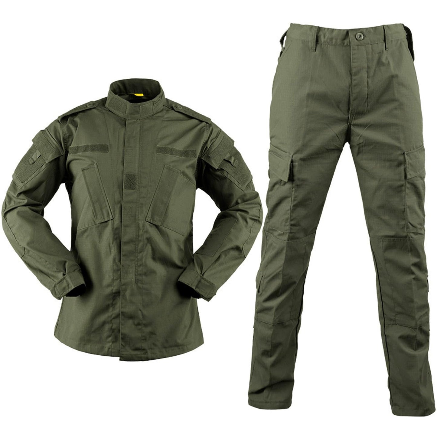 ACU Tactical Military Uniform Set Camo Combat Jacket Pants Suit Outdoor Hunting Paintball Airsoft Apparel for Men Green XL