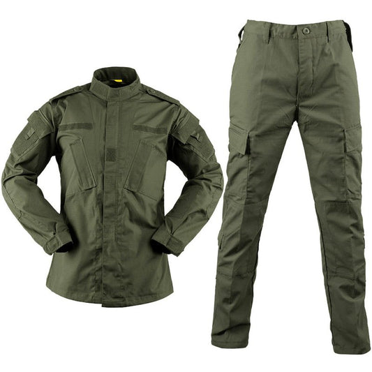 ACU Tactical Military Uniform Set Camo Combat Jacket Pants Suit Outdoor Hunting Paintball Airsoft Apparel for Men Green XL