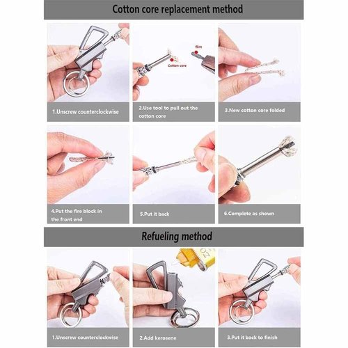 Llavero Encendedor De Acero, Flint and Steel Fire Starter, Fire Starter Survival Tool, Keychain Lighter Match Strike, Portable Waterproof Starters, Stylish and Functional Alloy Keychain(1pc*Black)