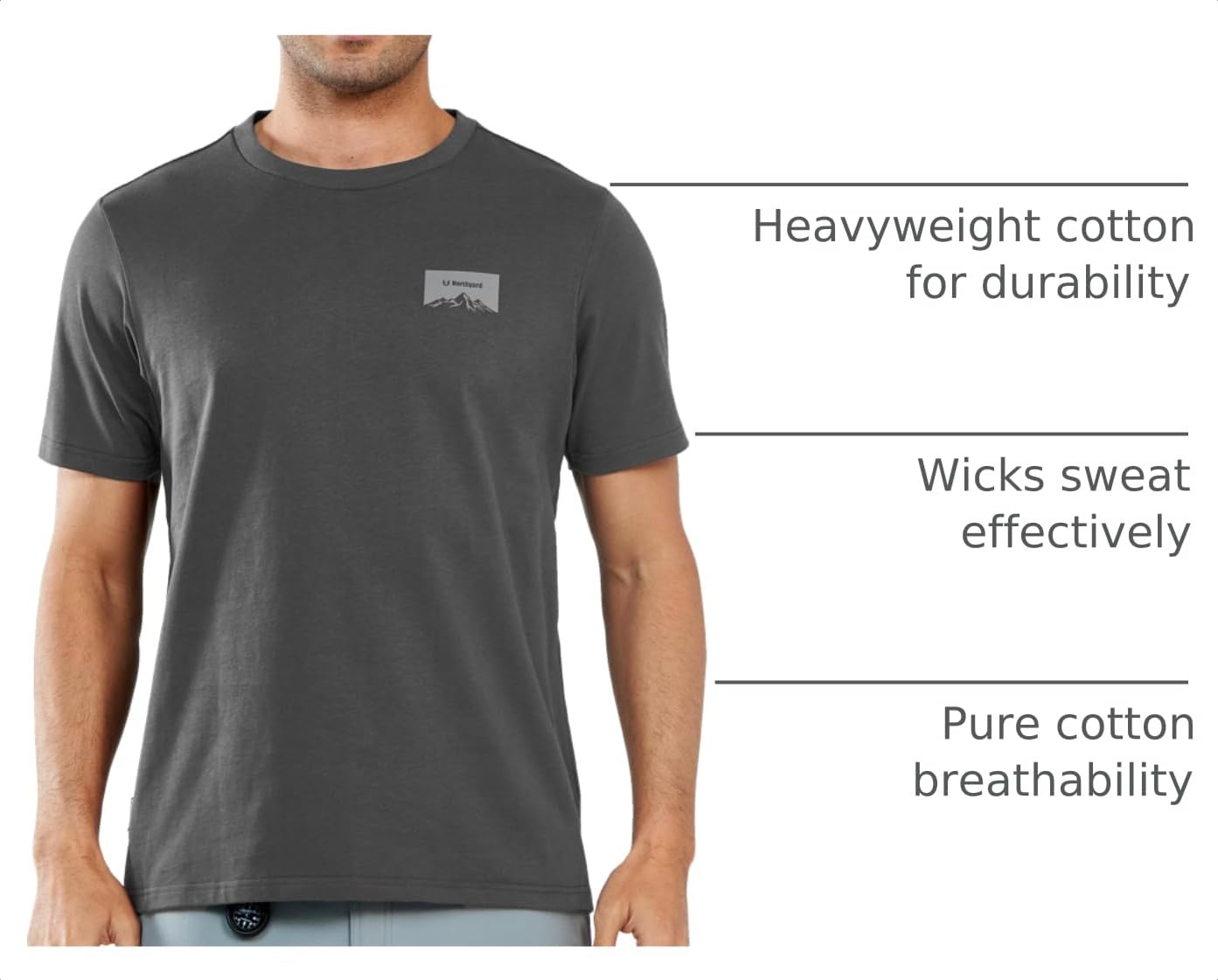 NORTHYARD Men’s Heavyweight Cotton T-Shirts Casual Short Sleeve Graphic