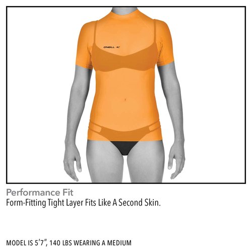 O'Neill UV Sun Protection Womens Basic Skins Long Sleeve Crew Sun Shirt Rash Guard, Black, Small