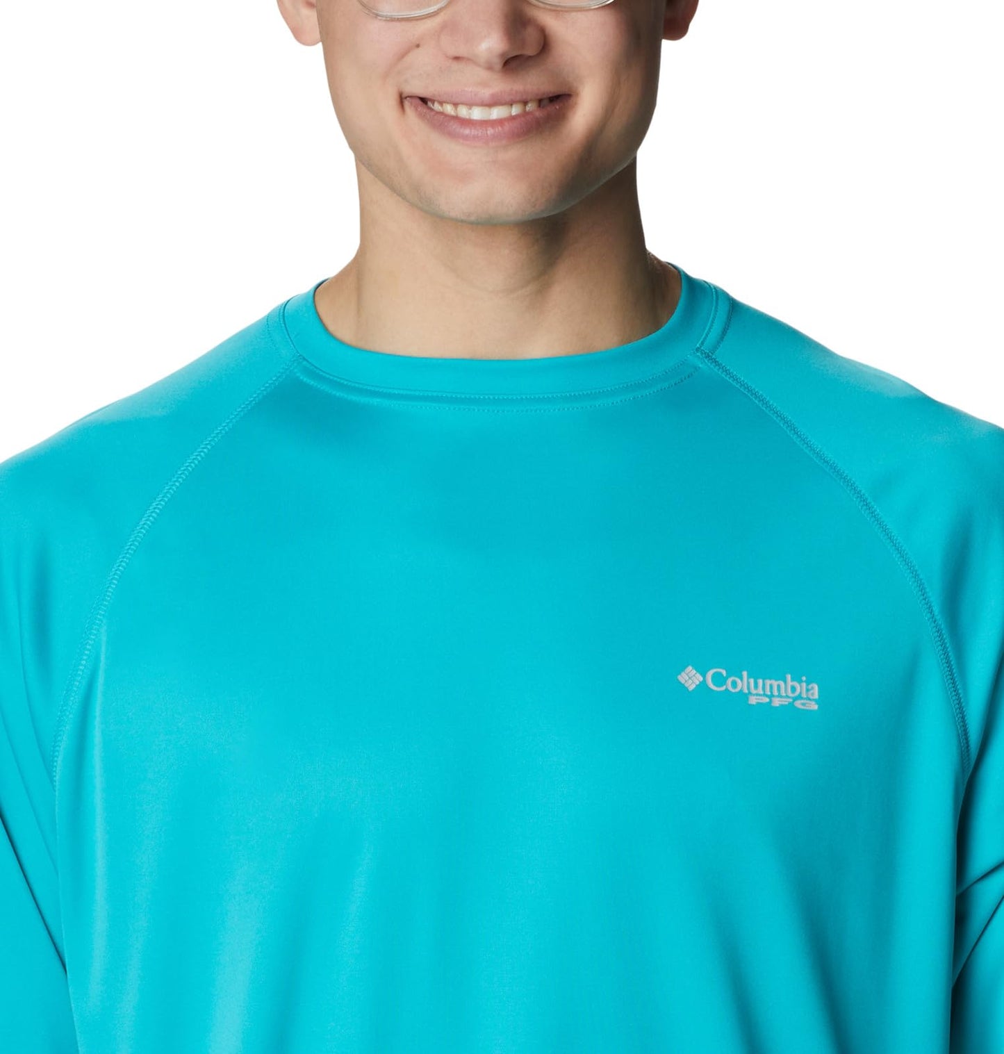 Columbia Men's Terminal Tackle Long Sleeve Shirt, Turquoise/Cool Grey Logo, 3X Big