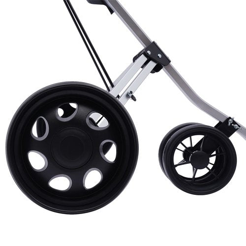 Jiabailie ZH-A028 Lightweight Golf Push Cart, 3 Wheels Folding Golf Push Cart Golf Trolley with Cup Holder, Portable Quick Open Fold Golf Push Cart for Golf Clubs and Golf Bag