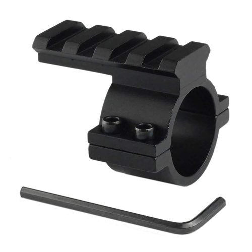 Higoo® 1-Inch 1" Scope Ring Adaptor W/Picatinny/Weaver Rail, Tactical Barrel Clamp Mount With Rail for Scope Flashlight Laser Sight