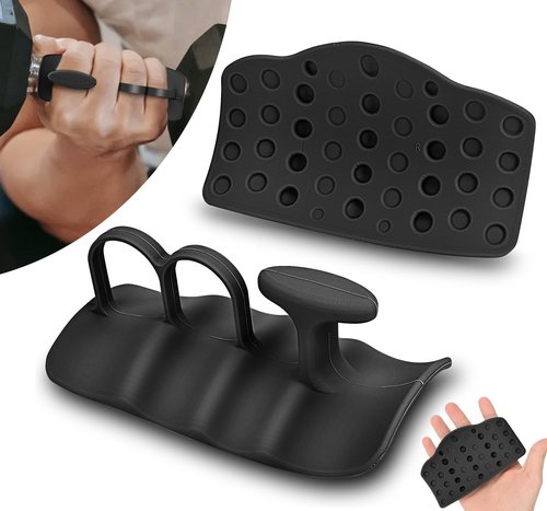 Weight Lifting Grips,Workout Gloves Grips Gym Men Women Silicone Hand Grip Protector for Gym Training and Exercise,Weight Lifting Dumbbell,Deadlift,Pull Up Anti-Slip Grippers-Black