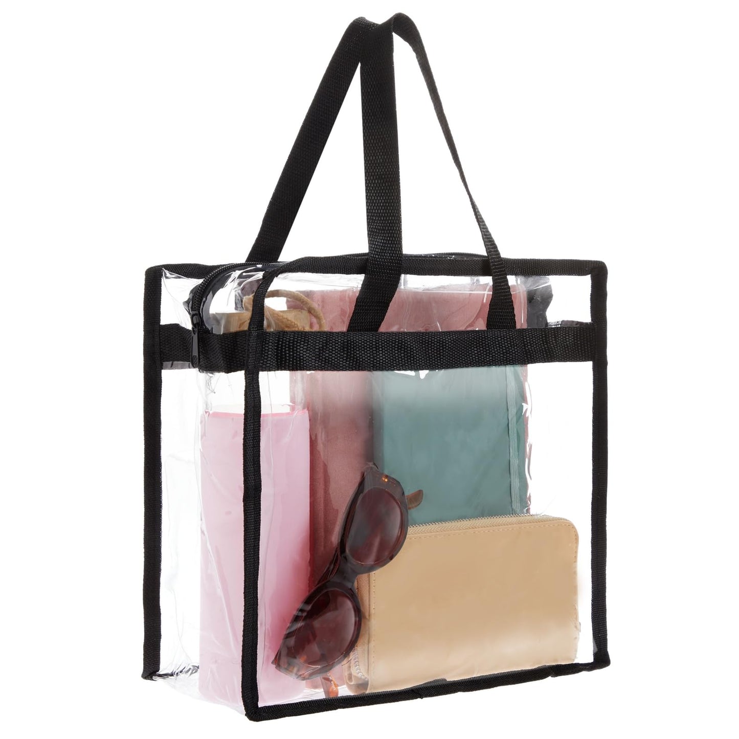 Juvale Stadium Approved Clear Tote - Venue Entry Ready Clear Stadium Bag - PVC Waterproof & Zipper on Plastic Tote Bag - Transparent Purses for Women - 4 Pack, 12 x 6 x 12 in