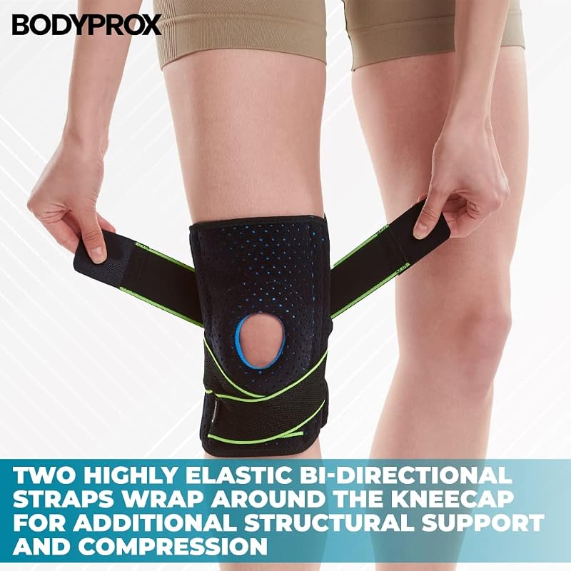 Bodyprox Knee Brace with Side Stabilizers & Patella Gel Pads - Large