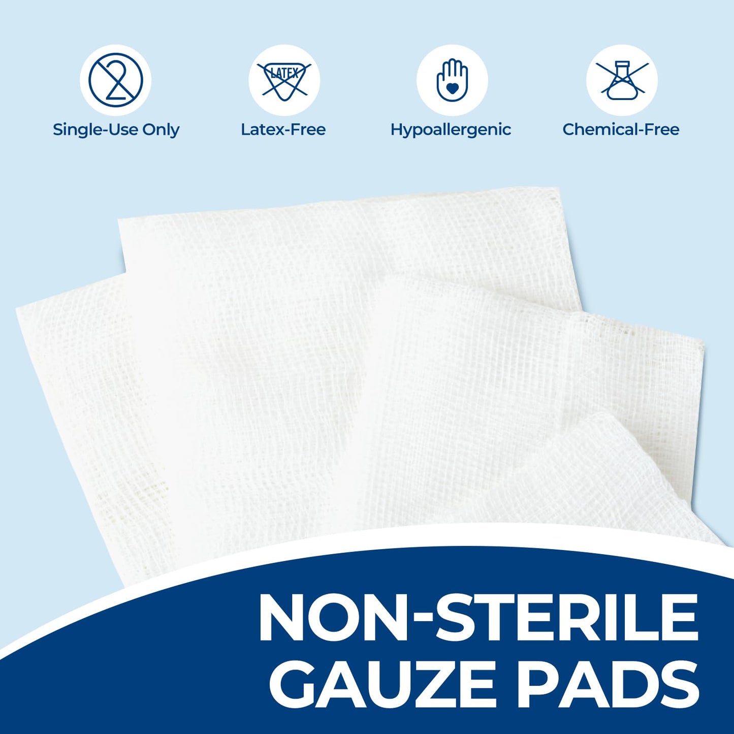 200 Pack 4x4 Inch Gauze Sponges 8-Ply, 100% Cotton Large Gauze Pads for Wound Care, Highly Absorbent Bulk Hospital-Grade First Aid & Surgical Dressing