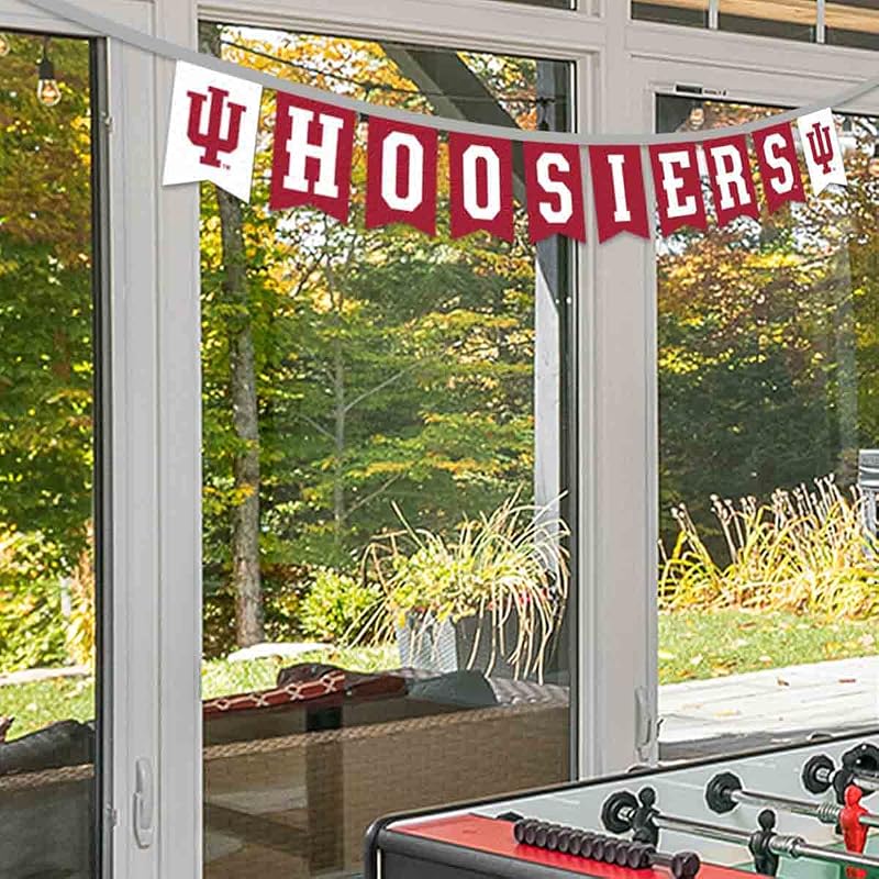 Indiana Hoosiers Banner Pennant Flags - 6" x 4" Team Flags, 8 ft String