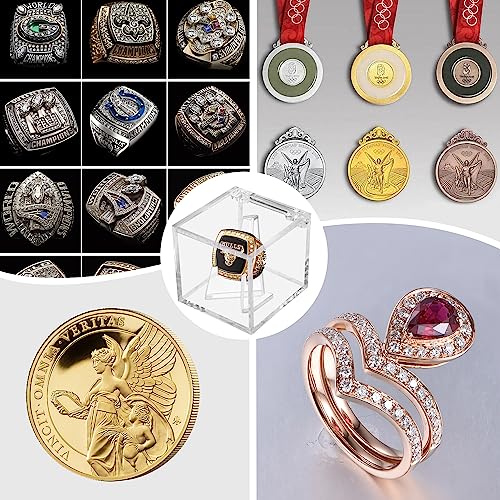 Acrylic Championship Ring & Coin Display Case - 2.36x2.36 Inch, Clear