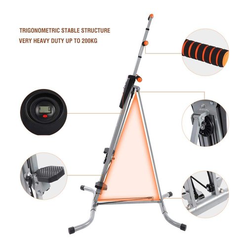 Climber Exercise Machine, Vertical Stair Climber Machine Home Gym Fitness Machine Adjustable Folding Stepper Climber Exercise Folding Heavy Duty Fitness Vertical Climber