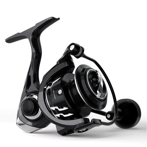 Ashconfish AK Spinning Reel -Ultra-Strong Metal Body, Over 25lbs Drag, Anti-Reverse Bearings, 8+1 Double-Shielded Stainless-Steel BB Design for Saltwater & Freshwater Fishing (3000)