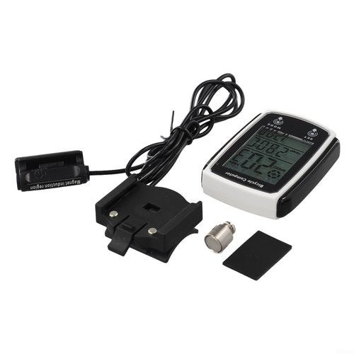 Bike Speedometer and Bicycle Odometer, Bicycle Wired Speedometer Odometer with LCD Display Clear Screen Cycling Computers for Bike(White)