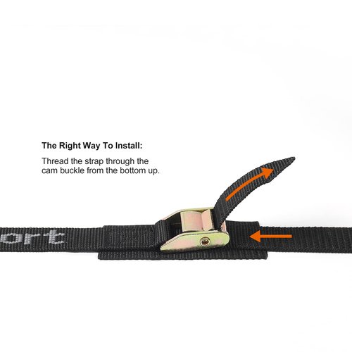 Ayaport Cam Buckle Tie Down Straps Lashing Straps 2200lbs Break Strength Heavy Duty Car Roof Rack Strap for Kayak, SUP, Surfboard, Cargo, Motorcycle, Truck, Boat, Dirt Bike (1" x 12')