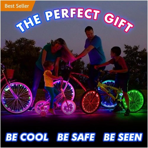 Activ Life Bike Wheel Lights (2 Tire, Multicolor) Top Easter Basket Stuffers for Kids Girls Boys Teen Gifts; Best Spring Break Essentials & Beach Vacation Must Haves; Cool Family Fun Bday Presents