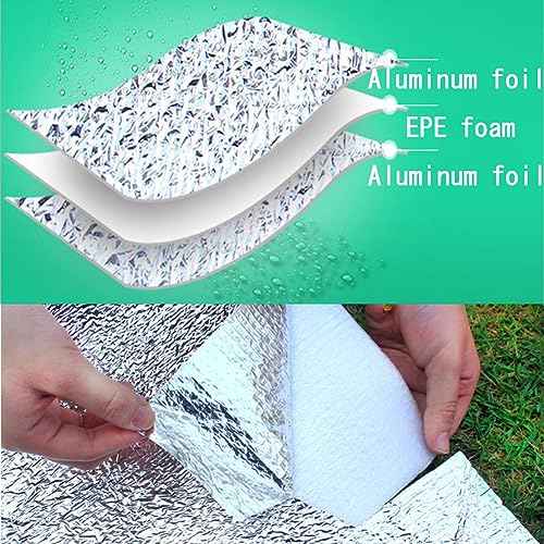 Camping Mat Foam Foil Blanket for Camping Foam Pad Insulating Foil Mat Sleeping Tent Pad Thermal Aluminum Camping mat for Reflecting Heat