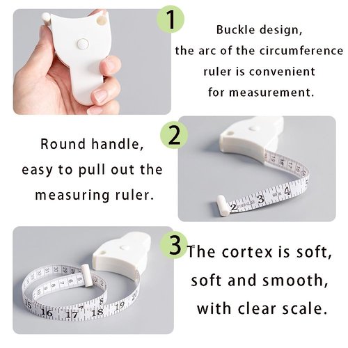 OULIGET Portable Retractable Body Measuring Tape,Self Tightening Body Measuring Tape,Automatic High Precision Double Sided Fitness Retractable Measure Tapes,2 Piece,White and Black