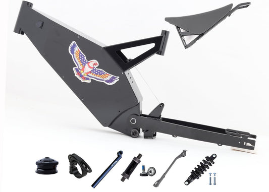KEYU F6 DIY Ebike Frame Ebike Full Suspension Frame Rear Drive Motor Electric Bike Frame Ebike Frame Kit Enduro Ebike Frame Kit