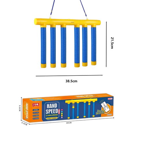 Reflex Challenge Game, Catching Sticks Game Reaction Training Toy, Upgrade Hand Eye Coordination Training Toy, 3 Adjustable Speed with Remote Control (Blue)