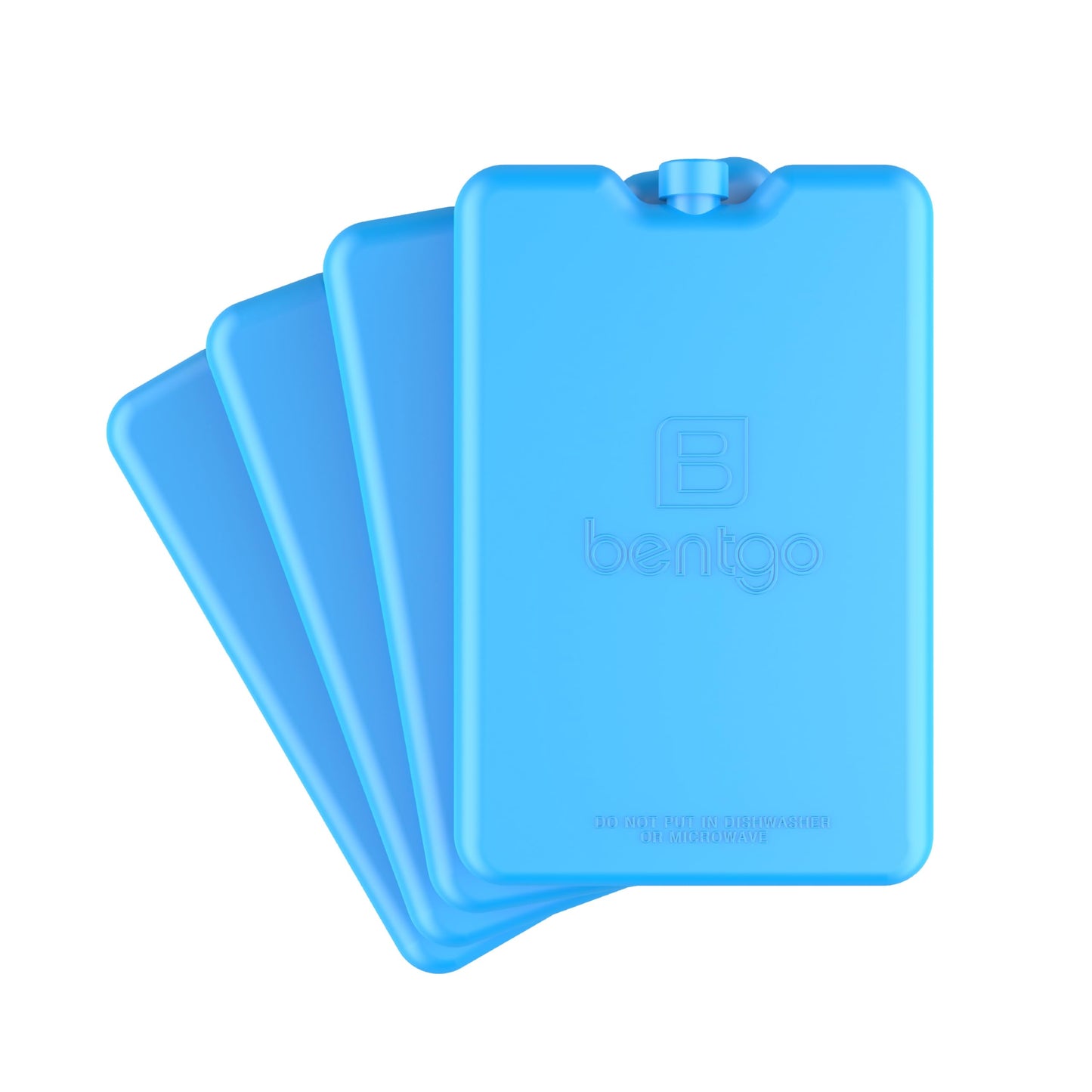 Bentgo Chillers Ice Packs: Slim, Reusable Quick-Freeze Cooling Design Keeps Food Fresh in Lunch Boxes, Bags, & Coolers for Work, College, Camping, & More; Easy to Clean & Chills Fast; 4-Pack (Blue)